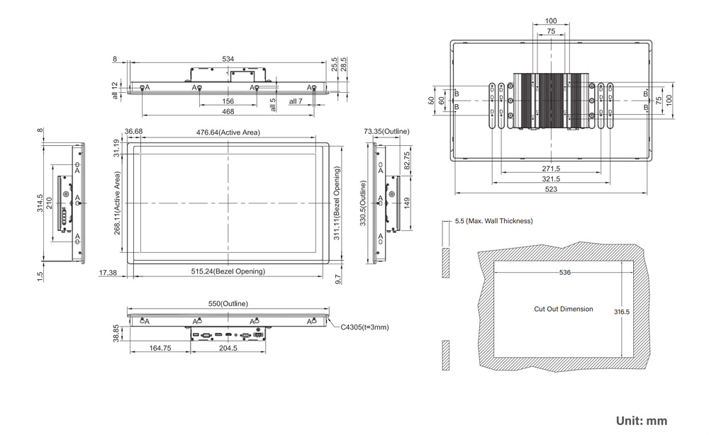 CVW121CR11/M1101R10, Industriemonitor Cincoze